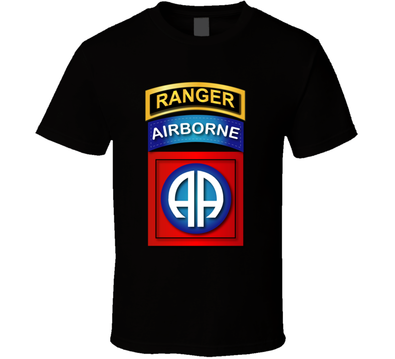 Army - 82nd Airborne Division - Ssi - Ranger Wo Txt T-shirt