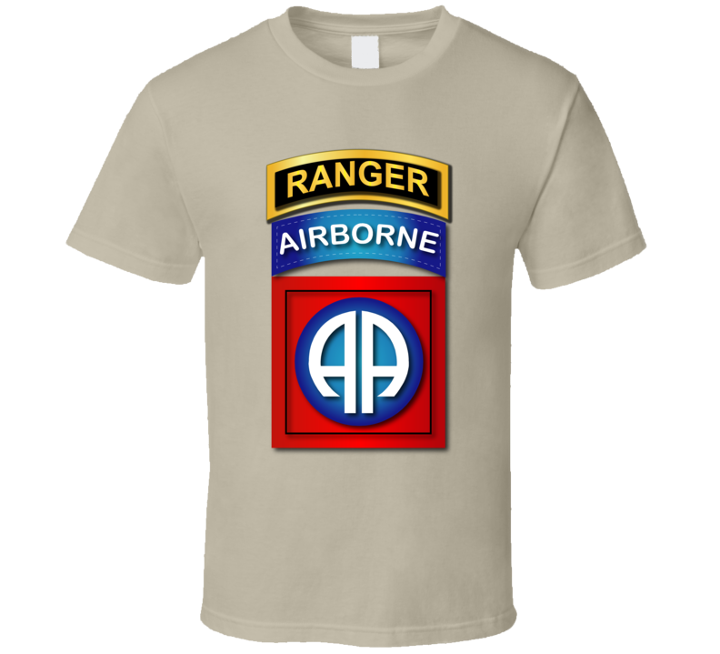 Army - 82nd Airborne Division - Ssi - Ranger Wo Txt T-shirt