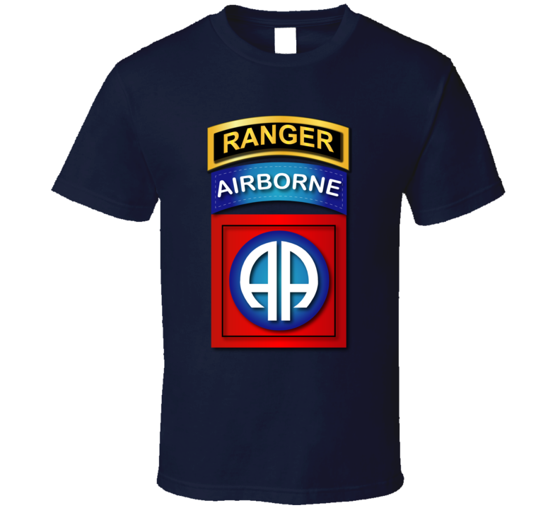 Army - 82nd Airborne Division - Ssi - Ranger Wo Txt T-shirt