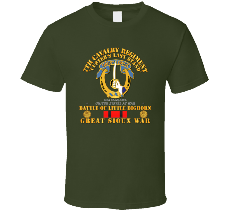 Army - Battle Little Bighorn - 7th Cav - Indian Wars T Shirt