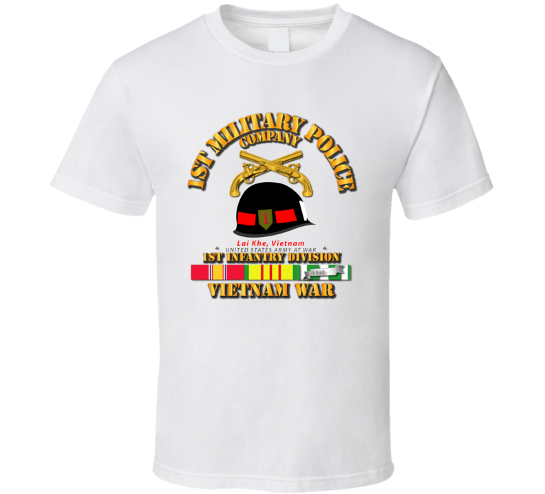 Army - 1st Mp Company - 1st Inf Div Vietnam W Svc T Shirt Army - 1st Mp Company - 1st Inf Div Vietnam W Svc T Shirt