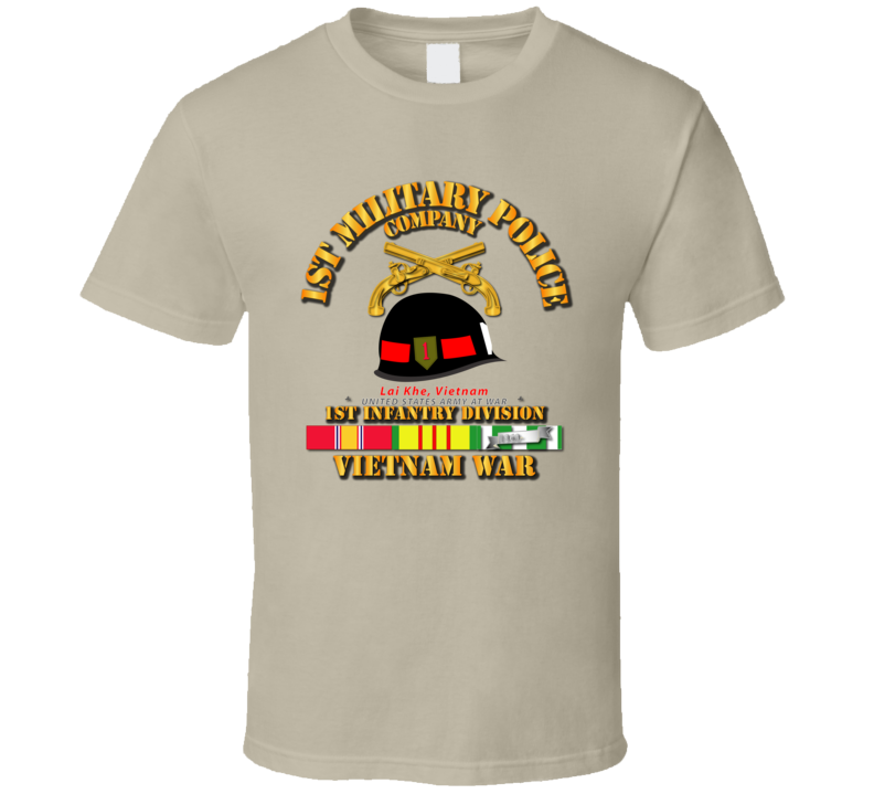 Army - 1st MP Company - 1st Inf Div Vietnam w SVC T Shirt Army - 1st MP Company - 1st Inf Div Vietnam w SVC T Shirt