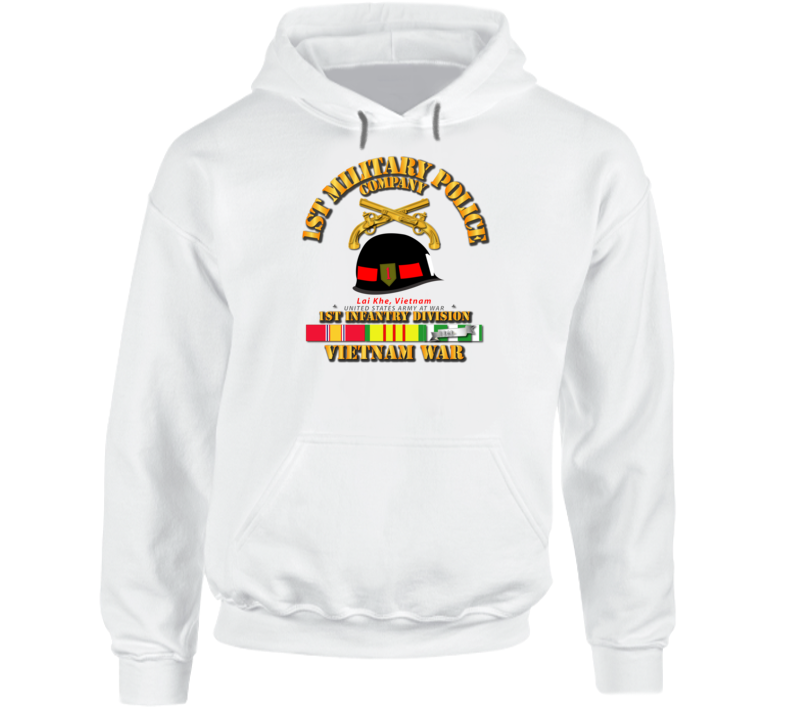 Army - 1st Mp Company - 1st Inf Div Vietnam W Svc Hoodie Army - 1st Mp Company - 1st Inf Div Vietnam W Svc Hoodie