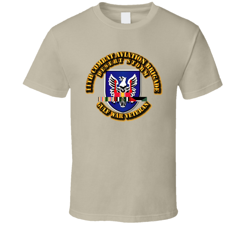 Army - 11th Combat Aviation Brigade W Ds Svc Ribbons T Shirt