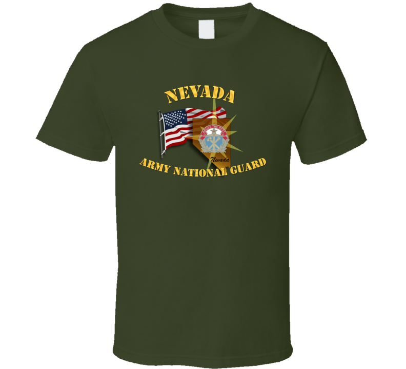 Nevada - Arng W Flag T-shirt