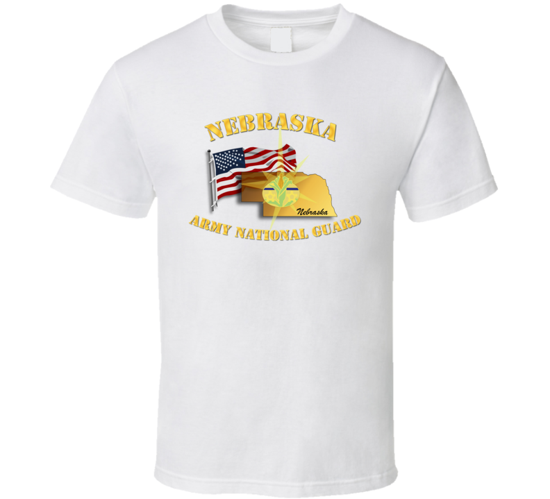 Nebraska - Arng W Flag - T-shirt