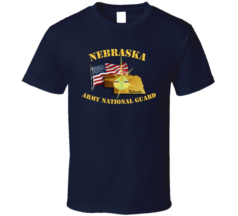 Nebraska - Arng W Flag - T-shirt