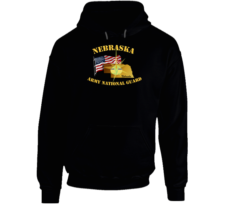 Nebraska - Arng W Flag - Hoodie