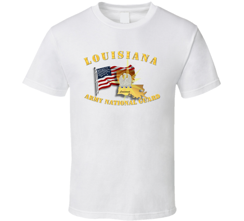 Louisiana - Arng W Flag T Shirt Louisiana - Arng W Flag T Shirt