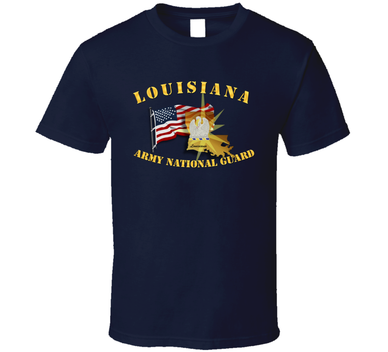Louisiana - ARNG w Flag T Shirt Louisiana - ARNG w Flag T Shirt