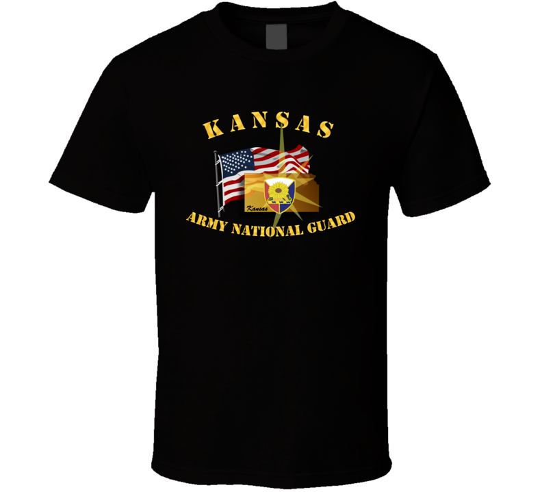 Kansas - Arng W Flag T Shirt Kansas - Arng W Flag T Shirt