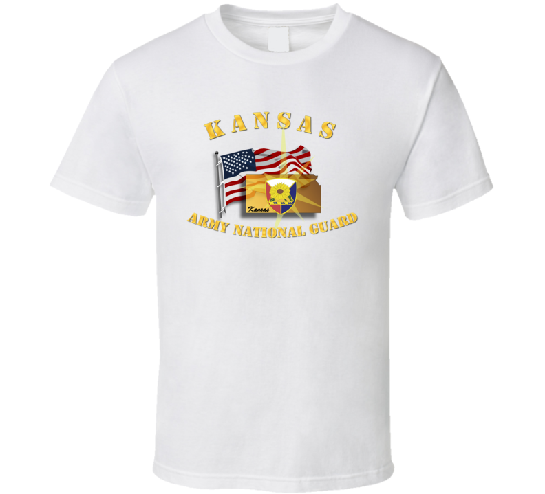 Kansas - Arng W Flag T Shirt Kansas - Arng W Flag T Shirt