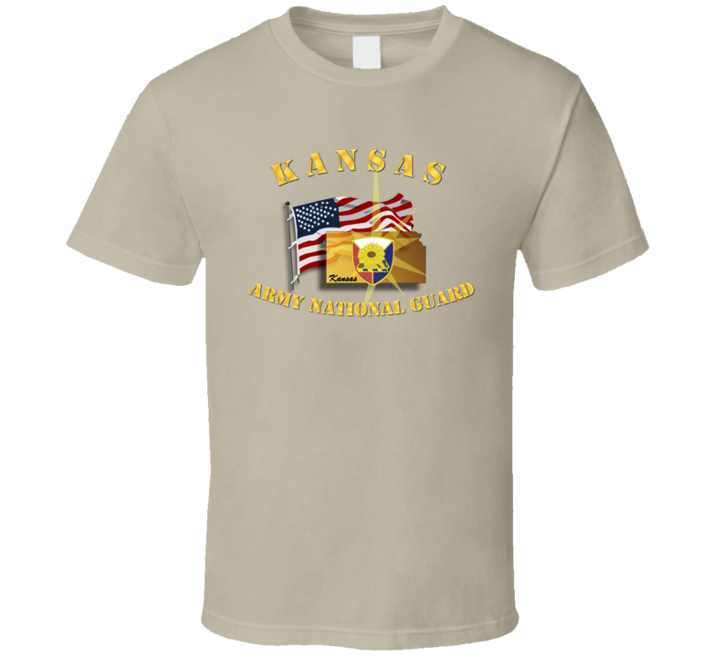 Kansas - Arng W Flag T Shirt Kansas - Arng W Flag T Shirt