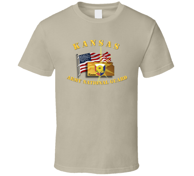 Kansas - Arng W Flag T Shirt