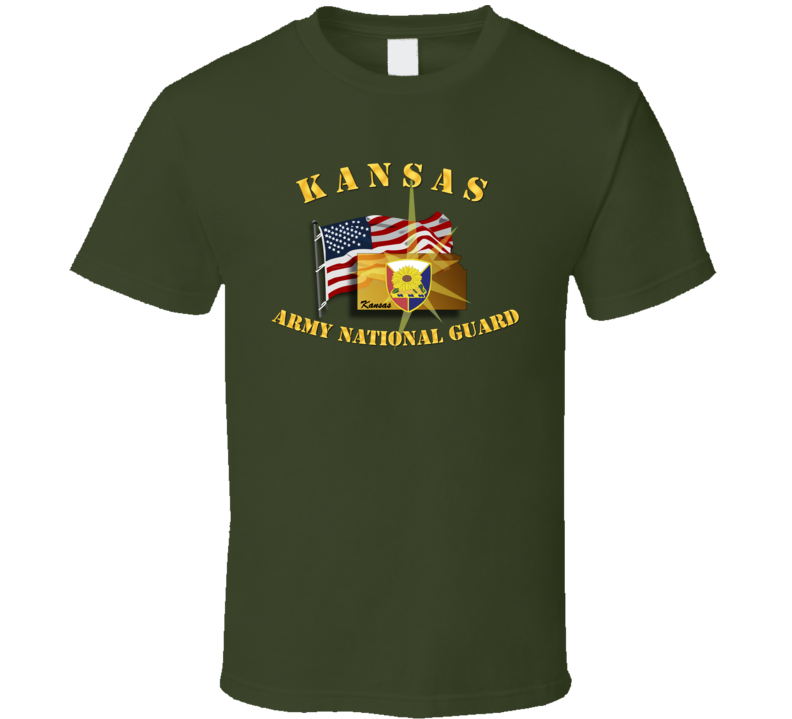 Kansas - Arng W Flag T Shirt Kansas - Arng W Flag T Shirt