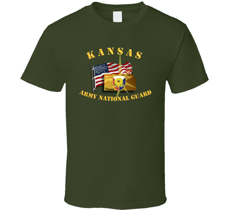 Kansas - Arng W Flag T Shirt