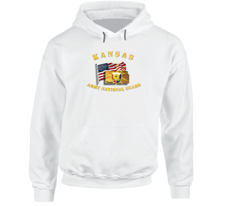 Kansas - ARNG w Flag Hoodie Kansas - ARNG w Flag Hoodie
