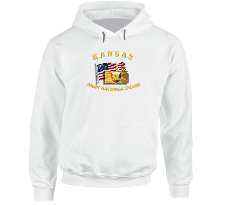 Kansas - ARNG w Flag Hoodie