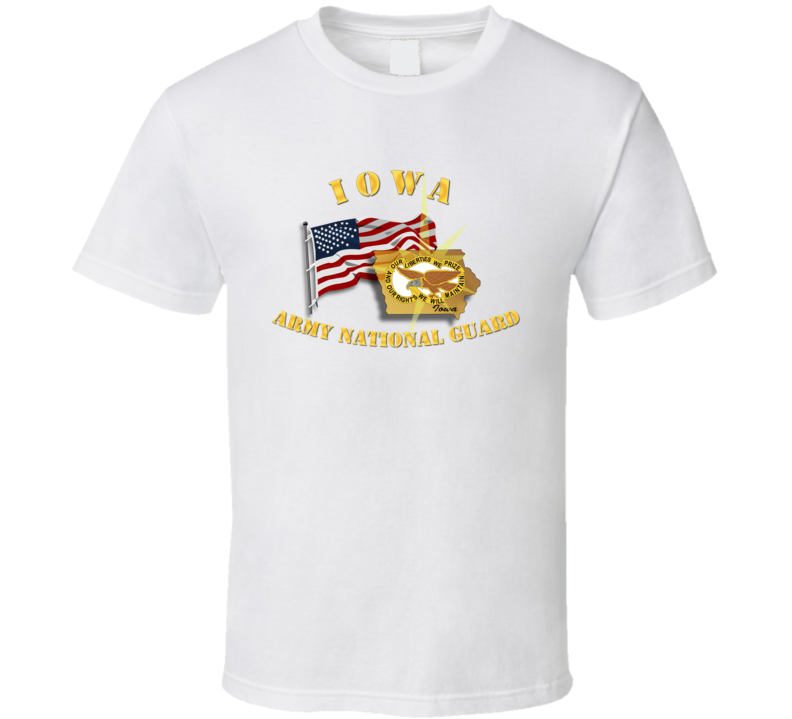 Iowa - ARNG w Flag T Shirt Iowa - ARNG w Flag T Shirt