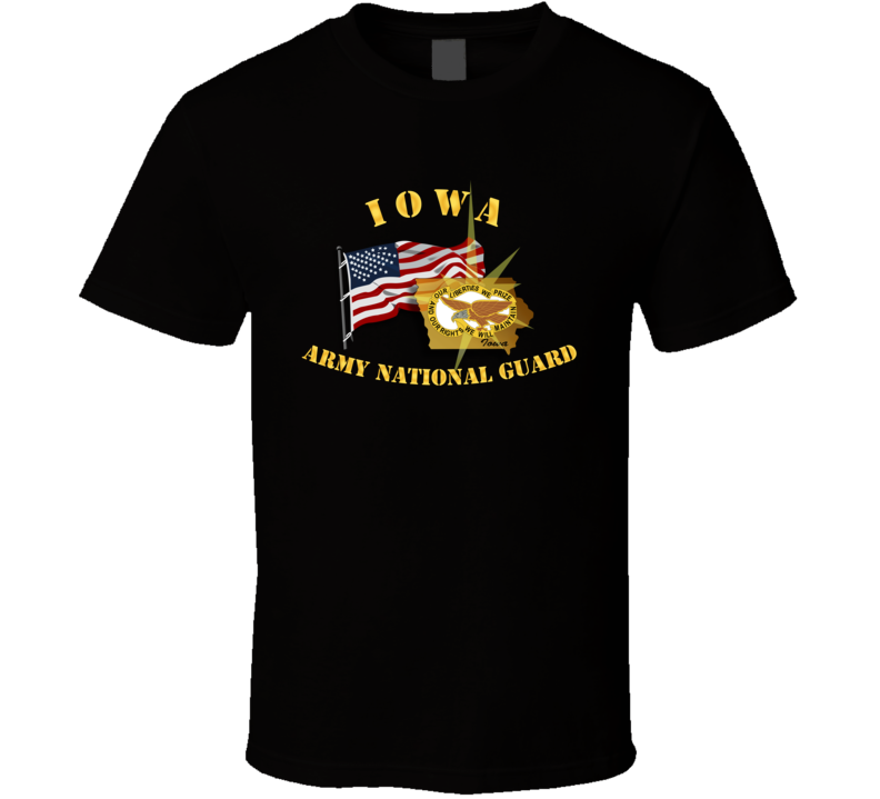 Iowa - ARNG w Flag T Shirt