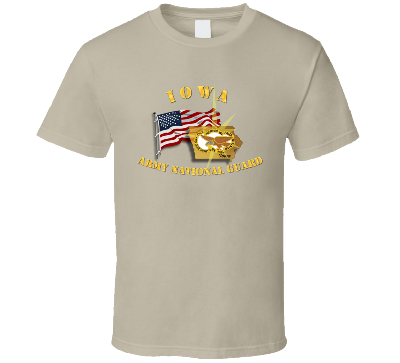 Iowa - ARNG w Flag T Shirt Iowa - ARNG w Flag T Shirt