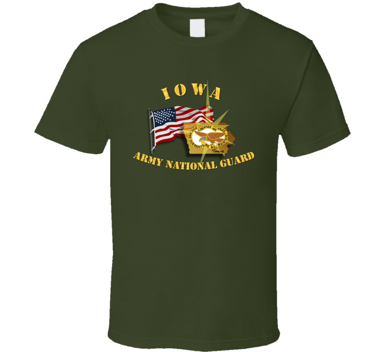 Iowa - ARNG w Flag T Shirt Iowa - ARNG w Flag T Shirt