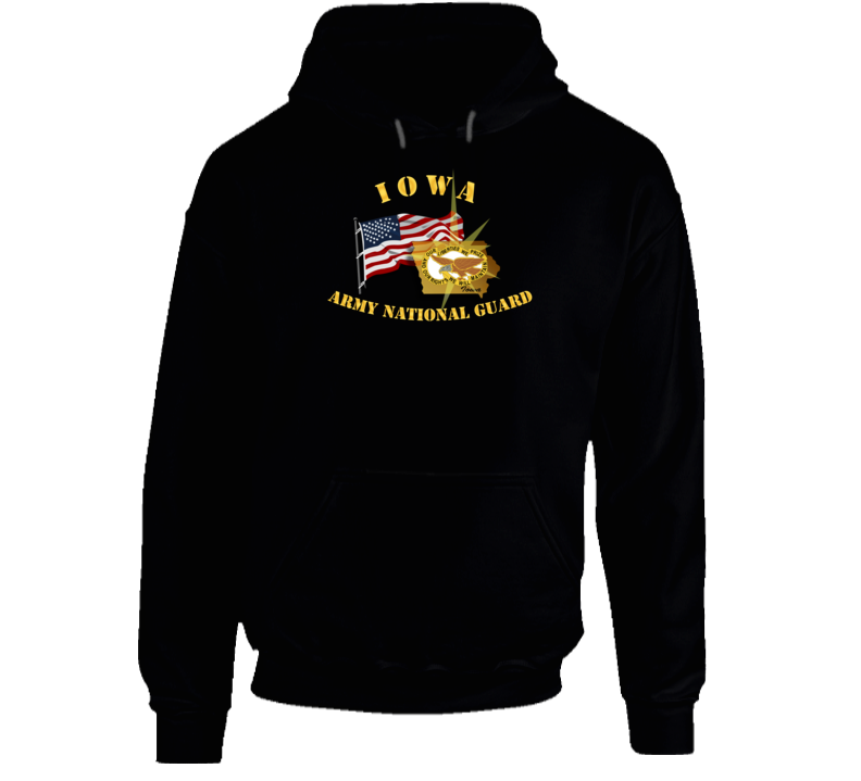 Iowa - Arng W Flag Hoodie