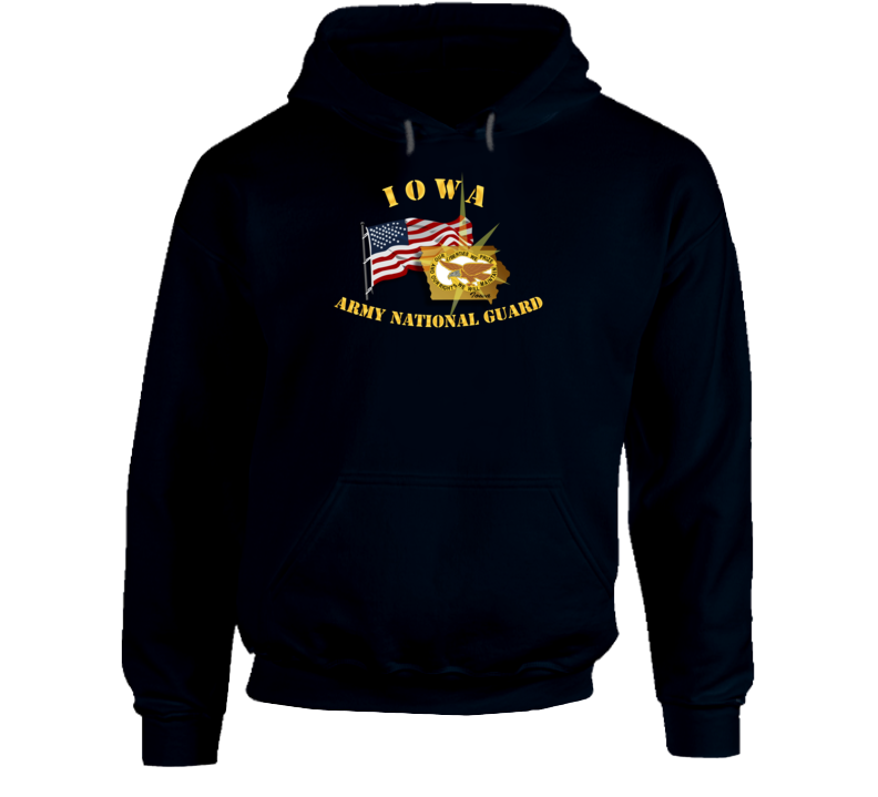 Iowa - ARNG w Flag Hoodie Iowa - ARNG w Flag Hoodie
