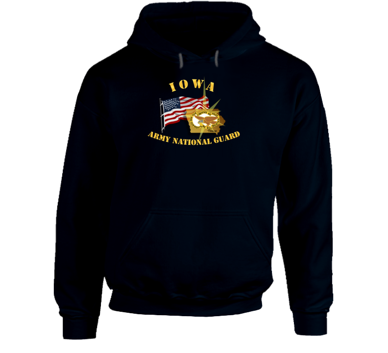 Iowa - ARNG w Flag Hoodie