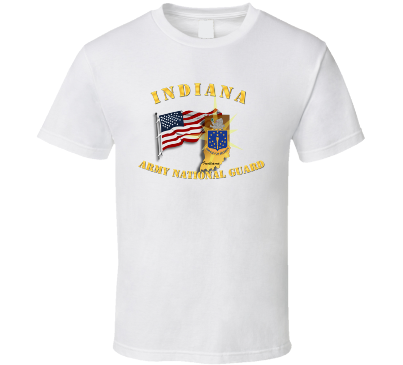 Indiana - ARNG w Flag T Shirt Indiana - ARNG w Flag T Shirt