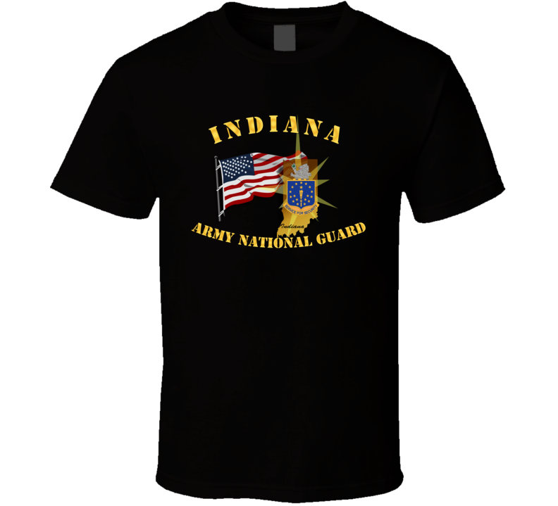 Indiana - ARNG w Flag T Shirt Indiana - ARNG w Flag T Shirt