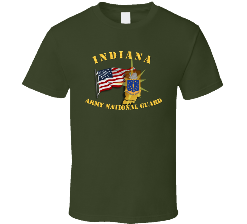 Indiana - Arng W Flag T Shirt Indiana - Arng W Flag T Shirt