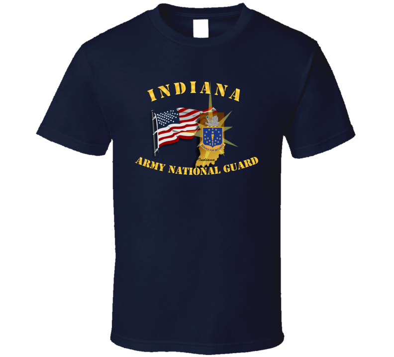 Indiana - ARNG w Flag T Shirt Indiana - ARNG w Flag T Shirt
