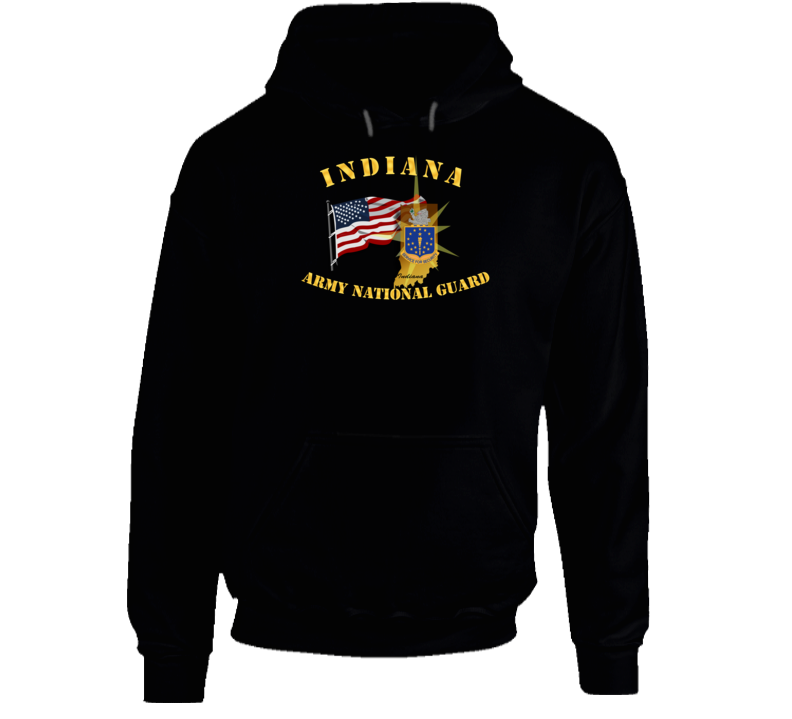 Indiana - ARNG w Flag Hoodie