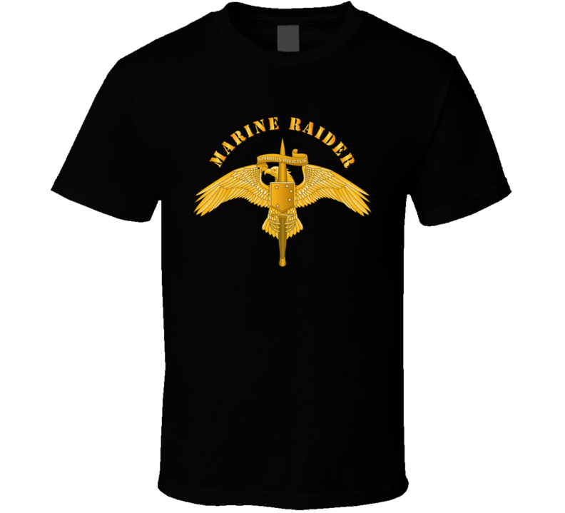 Sof - Usmc Marine Raider Badge With Text T Shirt