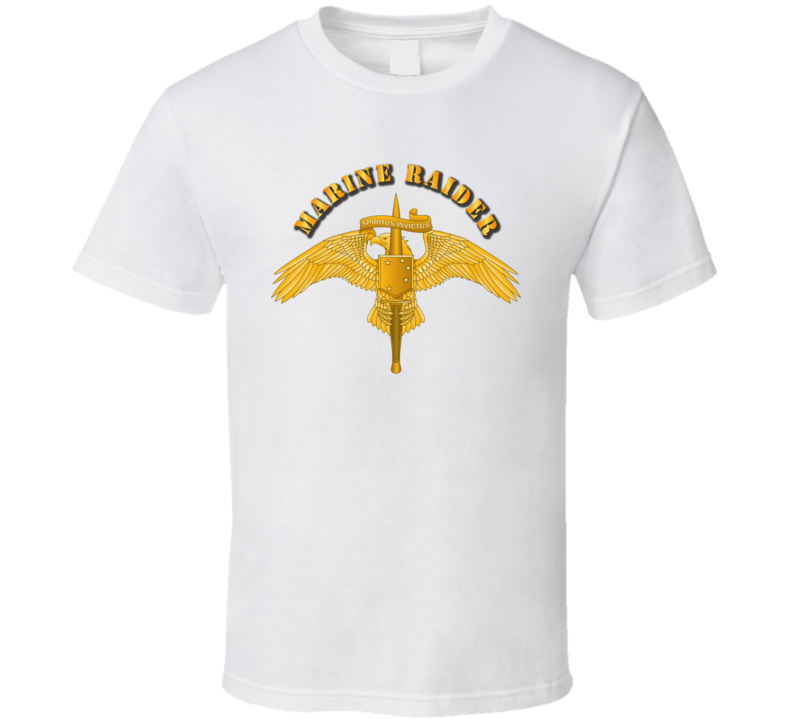 Sof - Usmc Marine Raider Badge With Text T Shirt