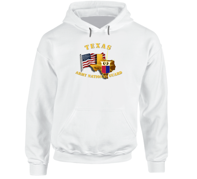 Texas - ARNG w Flag Hoodie