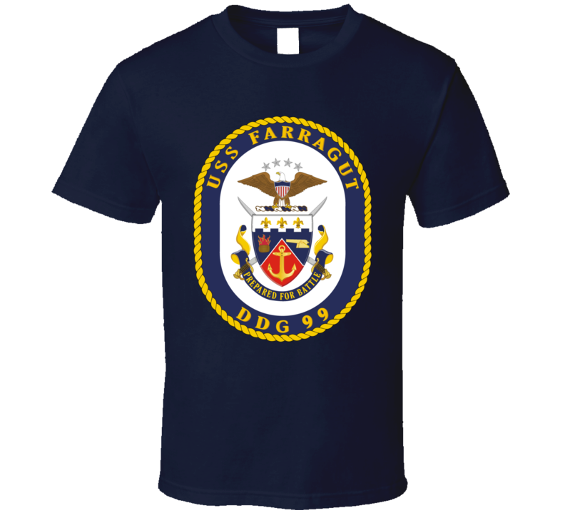 USS - Farragut DDG-99 Crest T Shirt