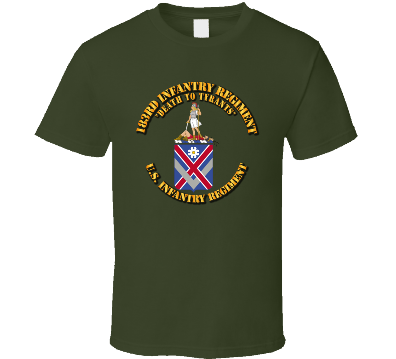 Army - 183rd Infantry Regiment  - Coa - T-shirt 