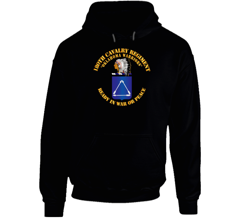 Army - 180th Cavalry Regiment - Coa - Hoodie