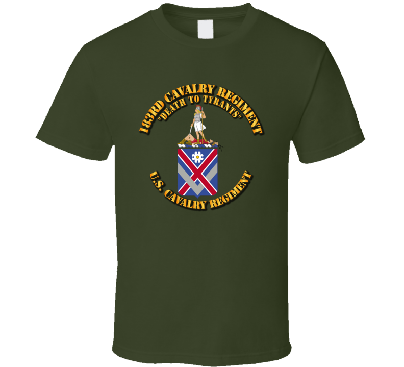 Army - 183rd Cavalry Regiment - Coa - T Shirt