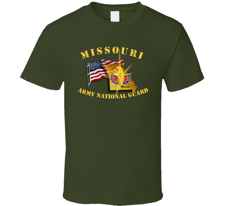 T-shirt - Missouri - Arng W Flag - T Shirt T-shirt - Missouri - Arng W Flag - T Shirt