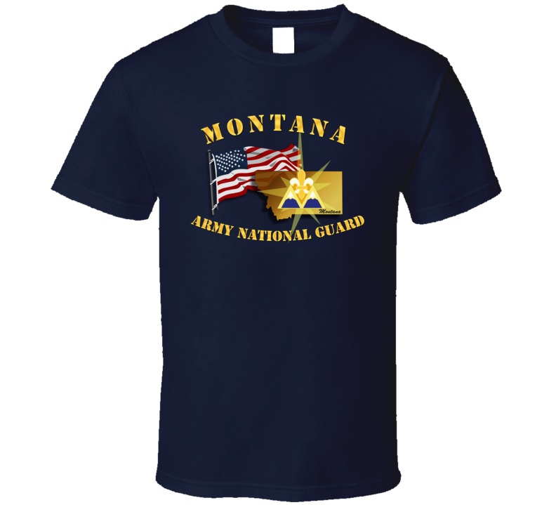 T-shirt - Montana - Arng W Flag - T Shirt T-shirt - Montana - Arng W Flag - T Shirt