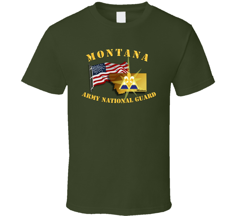 T-shirt - Montana - Arng W Flag - T Shirt T-shirt - Montana - Arng W Flag - T Shirt