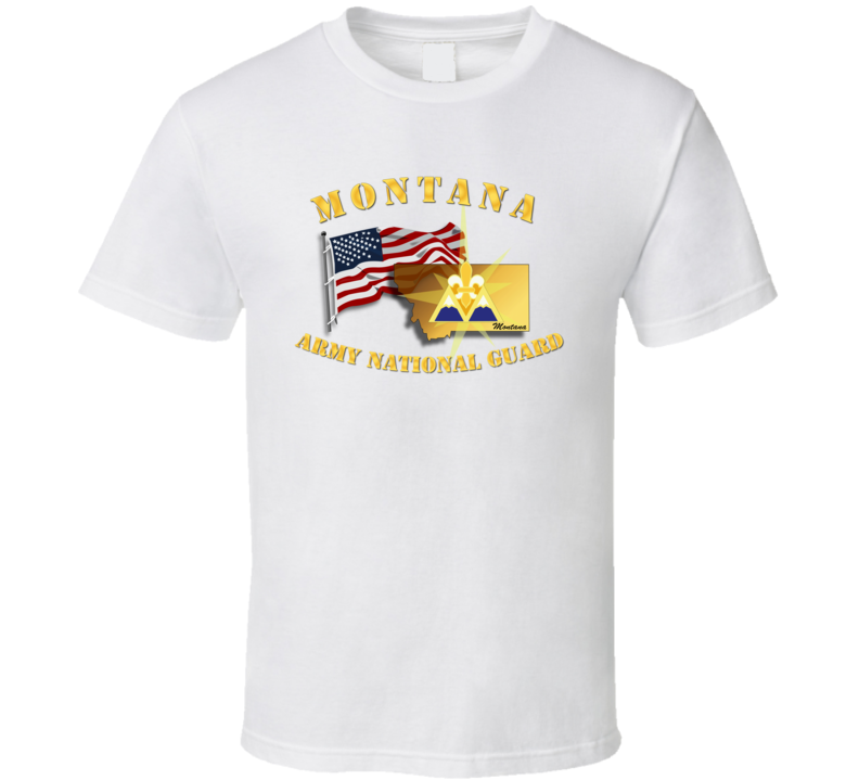 T-shirt - Montana - Arng W Flag - T Shirt T-shirt - Montana - Arng W Flag - T Shirt