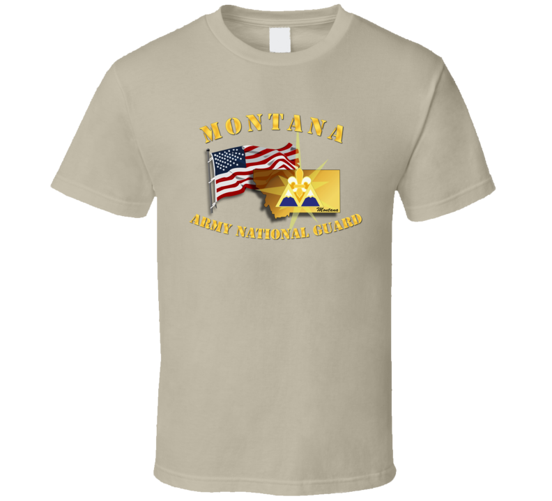 T-shirt - Montana - Arng W Flag - T Shirt T-shirt - Montana - Arng W Flag - T Shirt