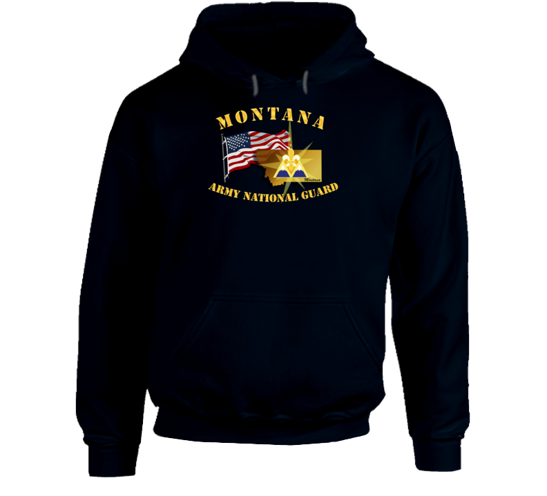 T-shirt - Montana - Arng W Flag - Hoodie T-shirt - Montana - Arng W Flag - Hoodie