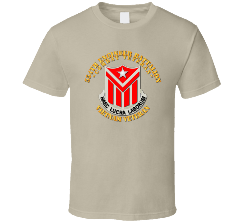 554th Engineer Battalion W Vn Vet Txt T-shirt
