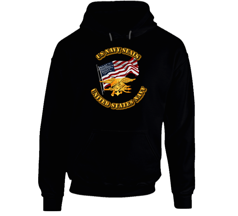 Navy - Sof - Navy Seals - Flag - Badge - Hoodie