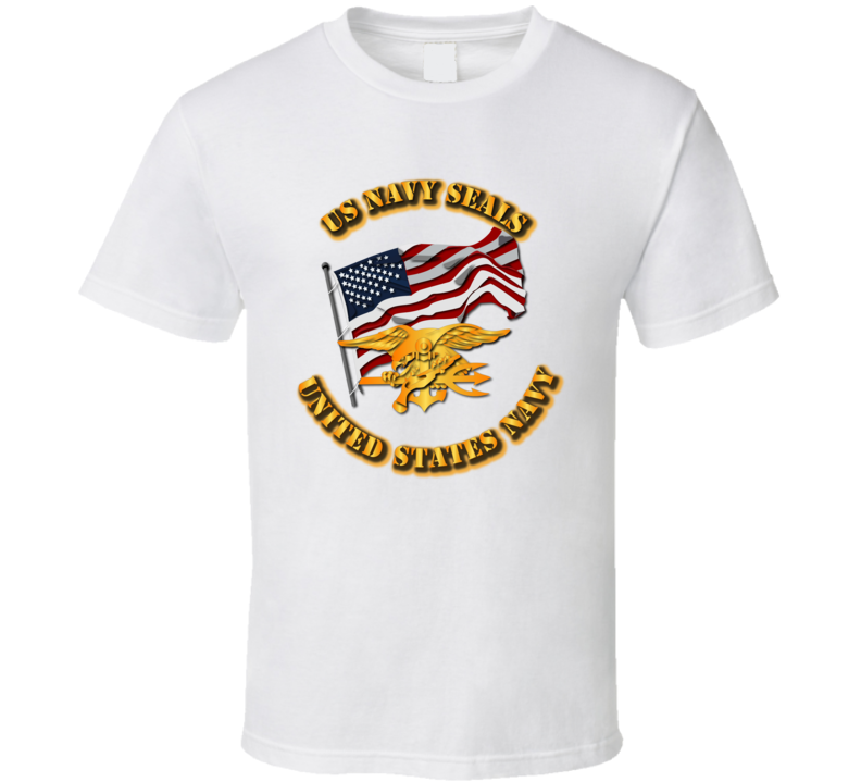 Navy - Sof - Navy Seals - Flag - Badge - Tshirt